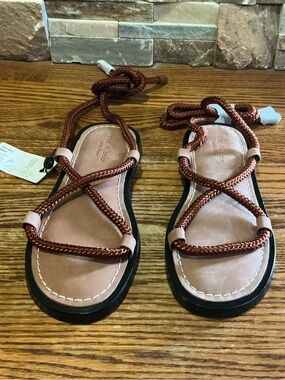 RAG & BONE Infinity Sandals In Henna Brown Sz 37 , US 7